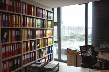 Shelf full of folders and files