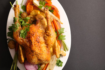 baked chicken and vegetable