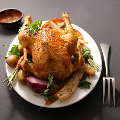 baked chicken and vegetable