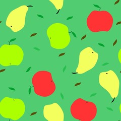 Apple and pear seamless pattern