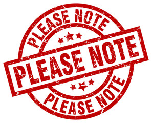 please note round red grunge stamp