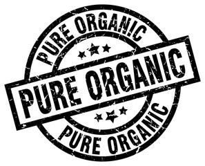 pure organic round grunge black stamp