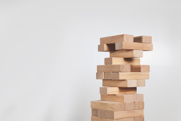 Close Up of Stack of Wooden Block, Tower
