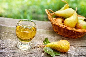 Pear juice and fresh pears