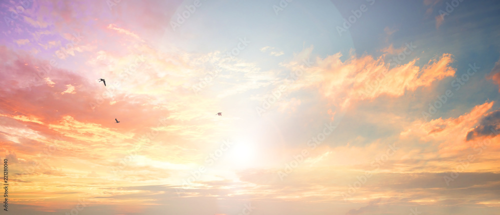 Wall mural celestial world concept:sunset / sunrise with clouds