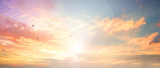 Celestial World concept:Sunset / sunrise with clouds - obrazy, fototapety, plakaty