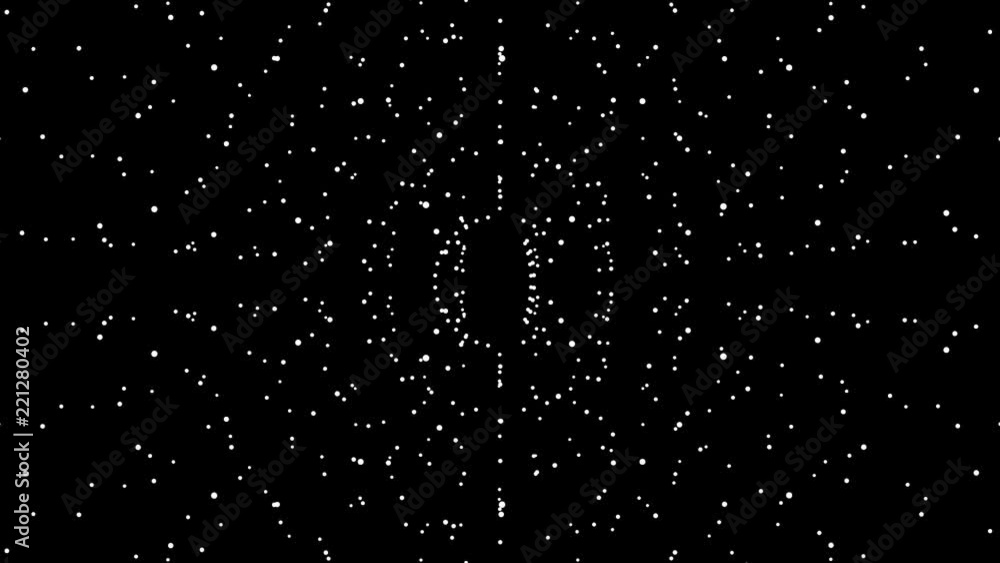 Poster 4k technology sphere box spinning/ abstract minimal high tech animation of a sphere with dots partic