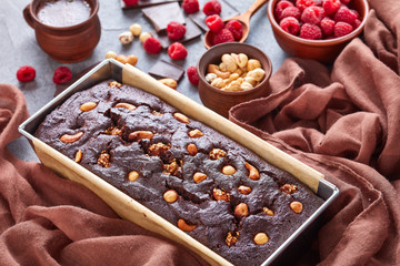 chocolate buckwheat pound cake with nuts