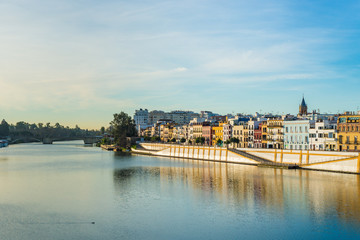 Naklejka premium Betis Street in Seville, Andalusia, Seville