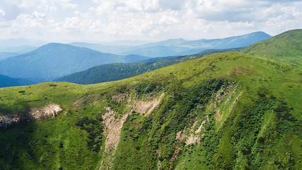Fototapeta na wymiar View of the mountains from a bird's eye view