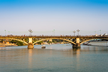 Obraz na płótnie Canvas Triana bridge in Seville, Spain.