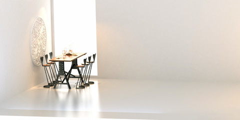 3d render of kitchen table