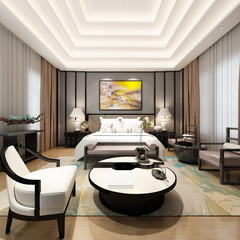 3d render living room