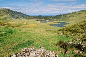 Fototapeta na wymiar Big crater with lagoons - Azores Islands
