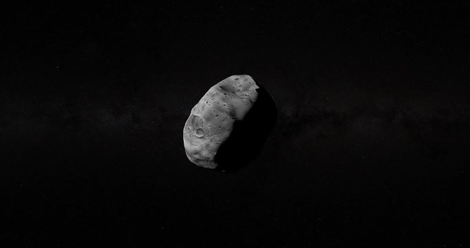 Satellite martian Phobos, Mars I, orbiting in the outer space