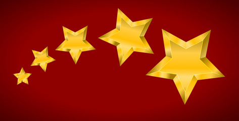 Obraz premium Star Vector realistic metallic golden isolated yellow 3D