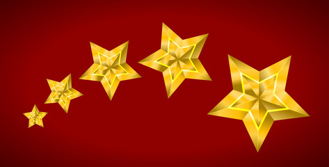 Star Vector realistic metallic golden isolated yellow 3D