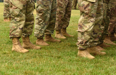 Soldiers legs. US troops