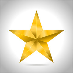 Star Vector realistic metallic golden isolated yellow 3D