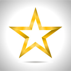 Star Vector realistic metallic golden isolated yellow 3D