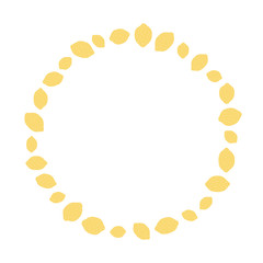 Hand drawn vector illustration of lemon with blank space for text on white background.