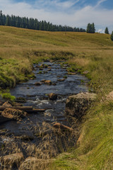 Rolava river in summer hot sunny day