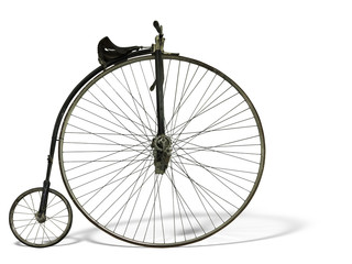 Fototapeta na wymiar Vintage old retro bicycle isolated on white background