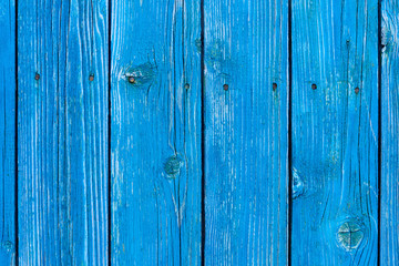 full frame of blue wooden planks as backdrop