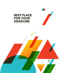 Abstract colourful geometric vector background made from basic shapes with space for text