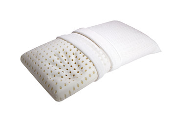 Orthopedic pillow, memory foam, Natural latex pillow on white background