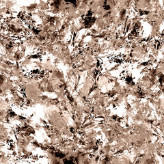 Watercolor vintage seamless pattern, floral pattern, brown, beige, white, black roses, buds. 
Plants, flowers, grass in floral background. Fashionable art illustration. Abstract splash of paint.