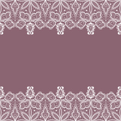 White floral lace decorative background. Vector Illustration