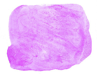 Ultra lilac watercolor abstract background, spot, splash of paint, blot, divorce. Vintage pattern for different design and decoration.