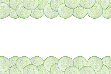 Fresh Cucumber isolated on white background with clipping path.Sliced cucumber section
