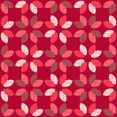 Seamless background with decorative leaves. Autumn leave. Flower mosaic. Textile rapport.