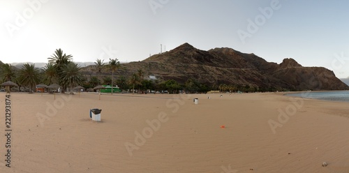 A Landscape Of The Yellow Sand And Mountains Playa De Las A Landscape Of The Yellow Sand And Mountains Playa De Las Teresitas Next To