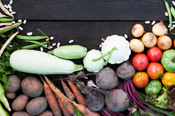 Vegan healthy diet food, vegetarian agriculture background.