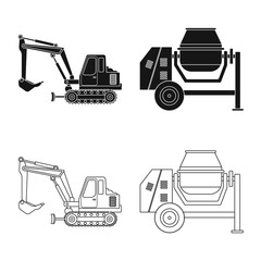 Vector design of build and construction sign. Collection of build and machinery stock vector illustration.
