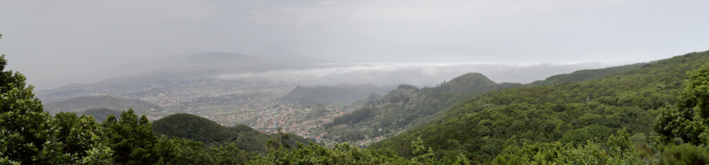 A landscape of Santa Cruz de Tenerife from the Mirador Cruz del Carmen viewpoint