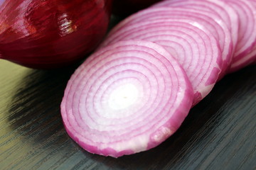 Texture violet sliced rings juicy onion fresh harvest