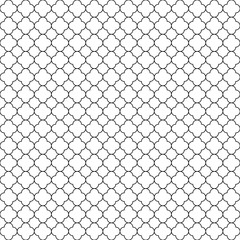 Fototapeta premium Islamic seamless circular geometric figures ornament pattern design. Vintage stylish luxury trellis decorative seamless background. Vector grid surface with repeated rounded shapes.