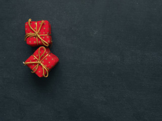 Old Christmas decoration on a chalkboard