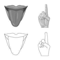 Vector design of human and part sign. Collection of human and woman stock vector illustration.