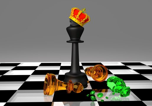 Chess business concept, leader & success, 3d illustration © rikirennes