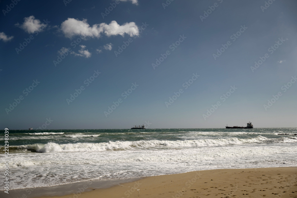 Wall mural Cargo ship in sea