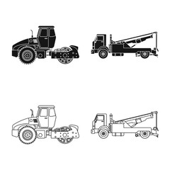 Isolated object of build and construction sign. Collection of build and machinery stock symbol for web.