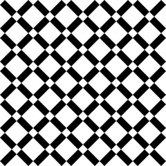 Vintage black and white tiles diagonal chequerwise squares vector pattern or background. Cross lines vector pattern, background. Seamless repeatable grid, mesh pattern.