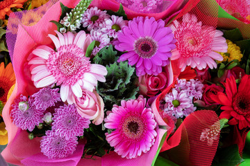 Colorful Pink Flowers Bouquet 