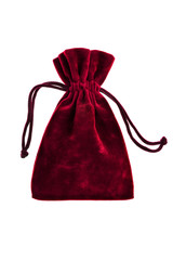 velvet red pouch isolated on white