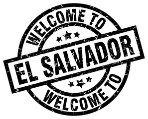 welcome to El Salvador black stamp